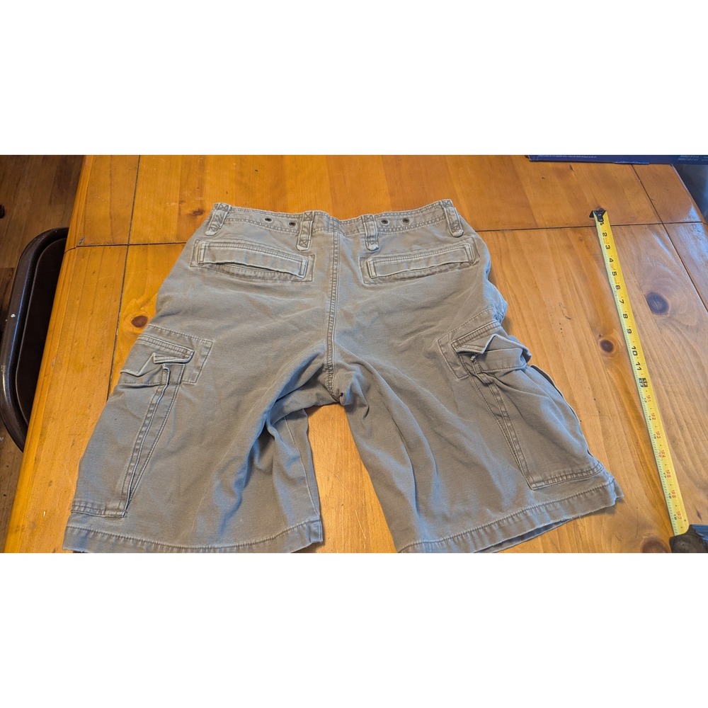 Old Navy Mens Cargo Shorts Gray‎ Graphic REC 24 Cotton Canvas Size 31 Utility